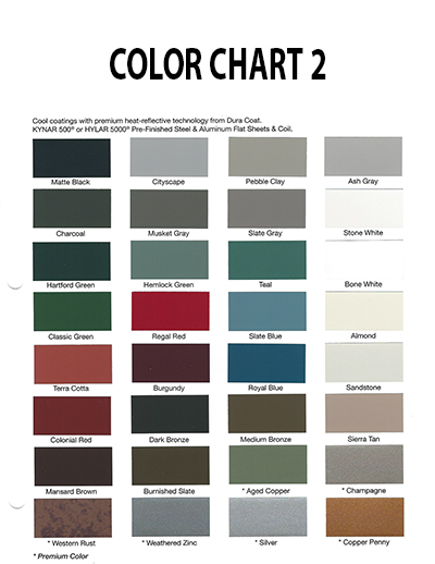 Metal Roofing Colors - Metal Colors - Commercial Roofing Contractor Denver
