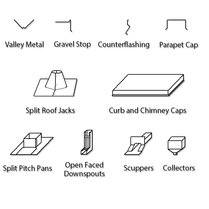 Sheet Metal Roofing Accessories and Sheet Metal Flashing